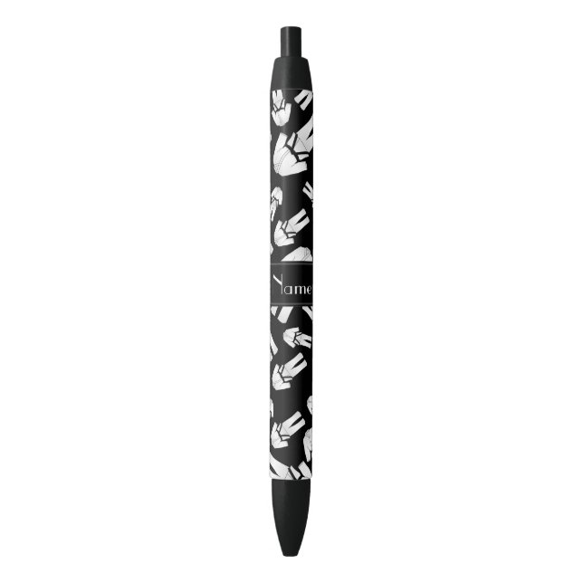 Stylo Noir Motif noir nommé personnalisé de karaté (devant Vertical)