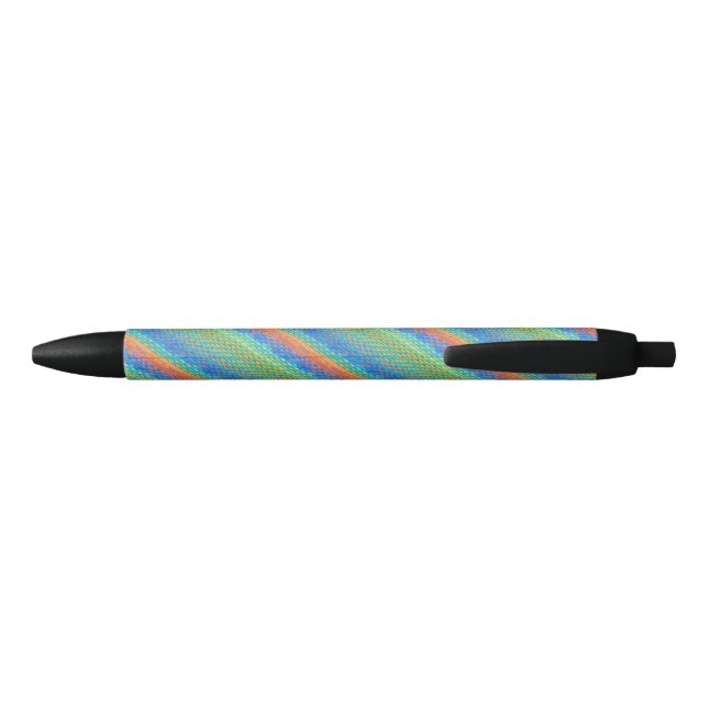 Stylo Noir Motif numérique tissé Abstrait coloré (Dos)