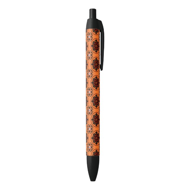 Stylo Noir Motif orange de Suzani (Bas (Vertical))
