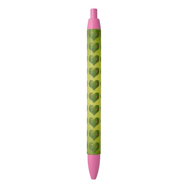 Stylo Noir Motif papillon en forme de coeur (devant Vertical)