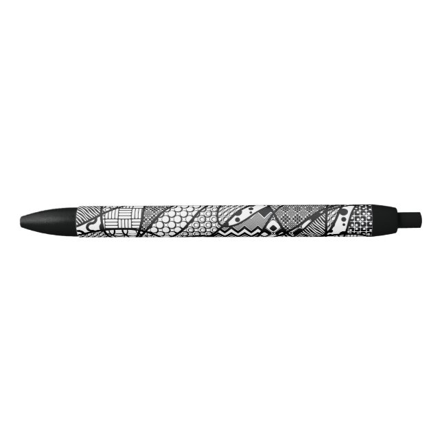 Stylo Noir Motif Patchwork Noir & Blanc 05 (Devant)