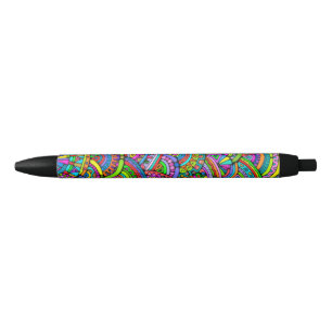 Stylo Noir Motif Peint À La Main Et Numériquement Art 27