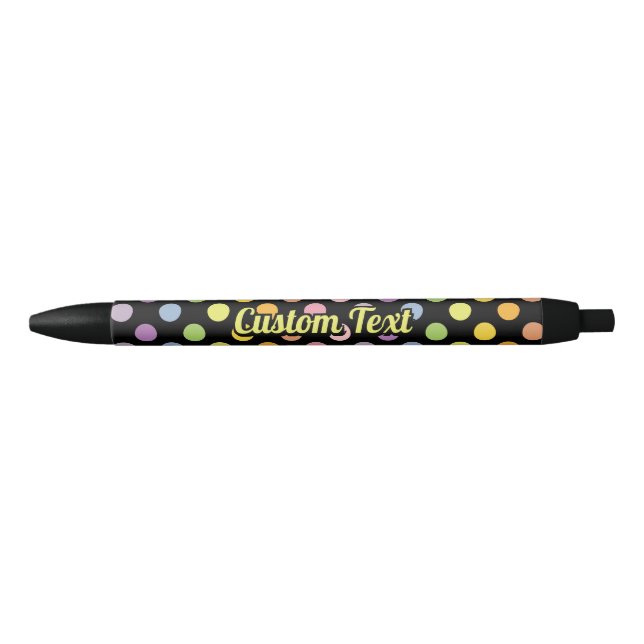 Stylo Noir Motif Pois Rainbow (Devant)