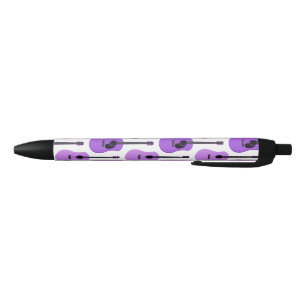 Stylo Noir Motif pourpre de guitares acoustiques