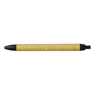Stylo Noir Motif PURE GOLD Splatter + votre texte / photo