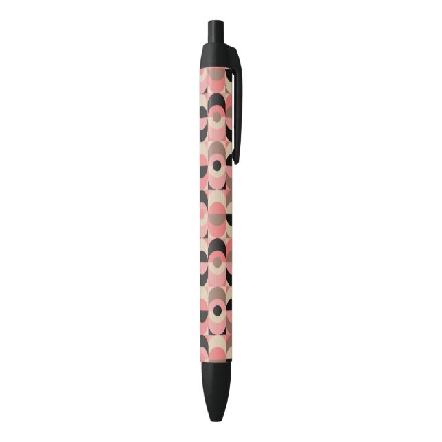 Stylo Noir Motif rose moderne de la moitié du siècle (Bas (Vertical))