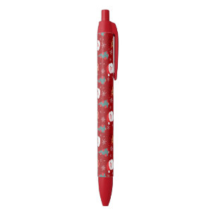 Stylo Noir Motif rouge de Noël