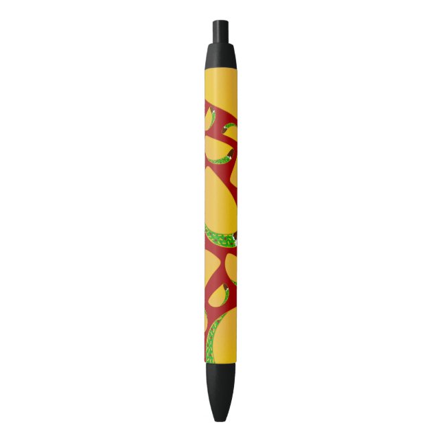 Stylo Noir Motif rouge de taco (devant Vertical)