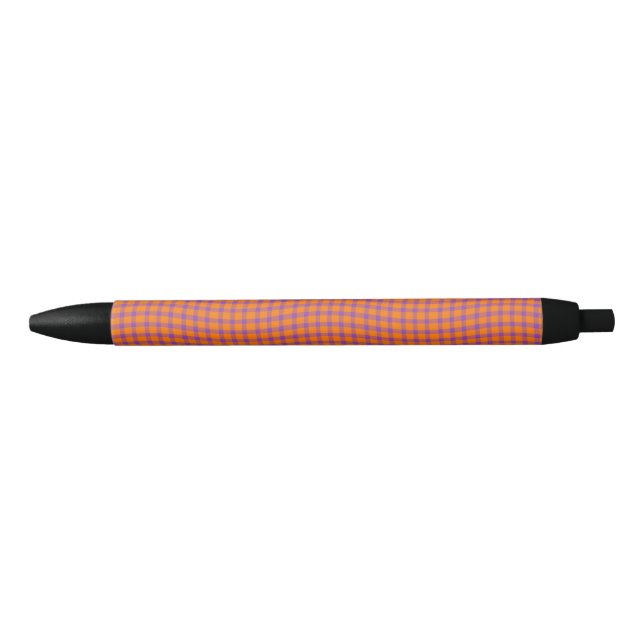 Stylo Noir Motif sans couture à rayures orange violet (Devant)