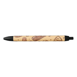 Stylo Noir Motif sans couture de boulangerie