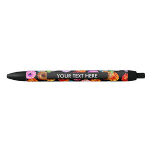 Stylo Noir Motif sans couture de butées toriques + votre