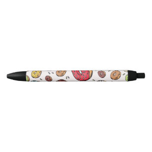 Stylo Noir Motif sans couture de Donuts