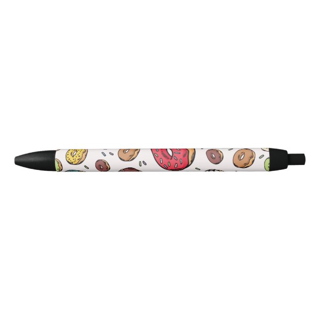 Stylo Noir Motif sans couture de Donuts (Devant)