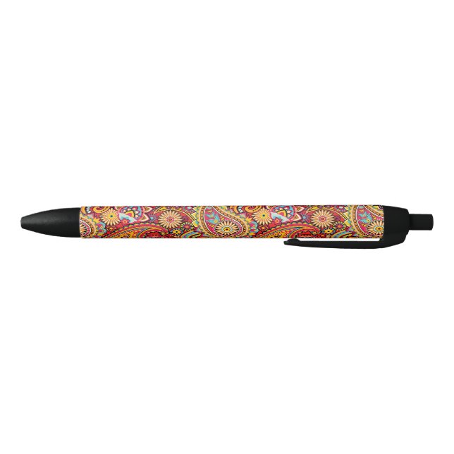 Stylo Noir Motif sans couture floral rouge lumineux de (Bas)