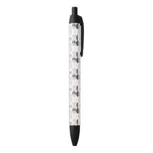Stylo Noir Motif scandinave de demi-cercle de style