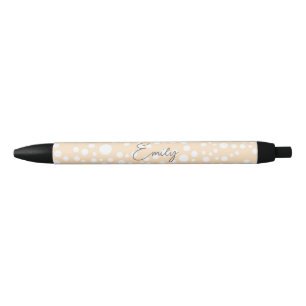 Stylo Noir Motif simple blanc pointillé sur arrière - plan pê