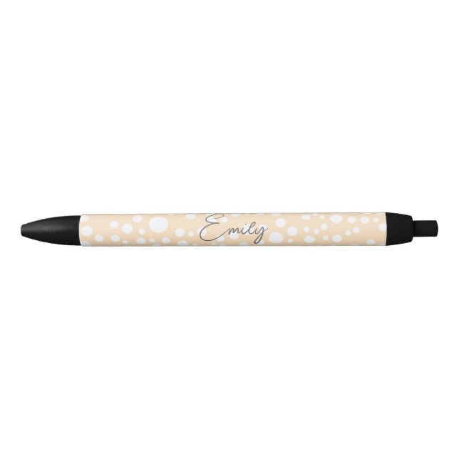 Stylo Noir Motif simple blanc pointillé sur arrière - plan pê (Devant)