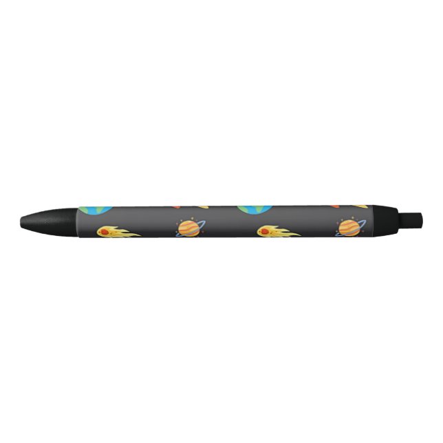 Stylo Noir Motif spatial en noir (Devant)