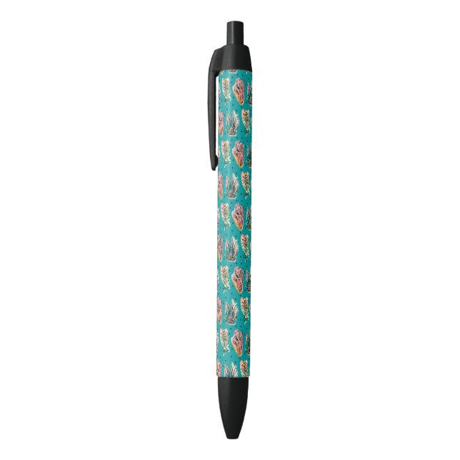 Stylo Noir Motif succulent de cactus graphique abstrait (Haut (Vertical))