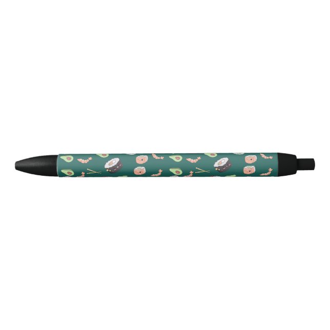 Stylo Noir Motif Sushi vert mignon (Devant)