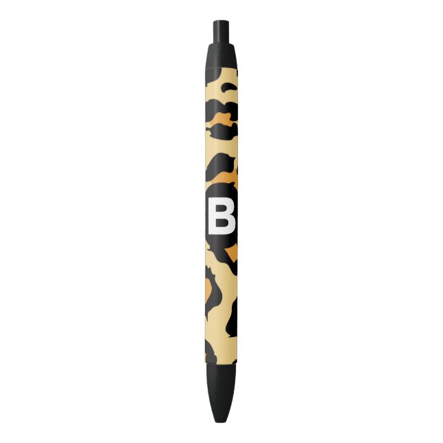 Stylo Noir Motif taches de guépard moderne (devant Vertical)