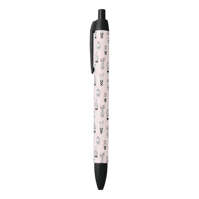Stylo Noir Motif tiré par la main mignon de cactus (Haut (Vertical))