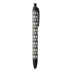 Stylo Noir Motif tissé en métal