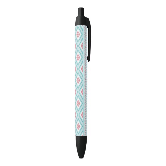 Stylo Noir Motif tribal Aztec Turquoise et rose (Bas (Vertical))