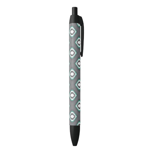 Stylo Noir Motif tribal de rétro ikat géométrique (Bas (Vertical))