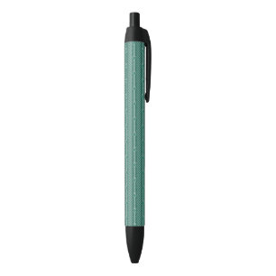 Stylo Noir Motif turquoise ornemental