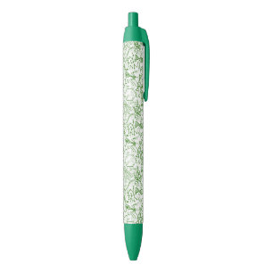 Stylo Noir Motif vert de biologie