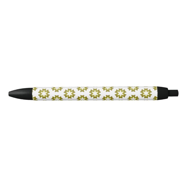 Stylo Noir Motif Vert Olive (Devant)