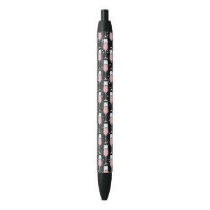 Stylo Noir Motif Vin Rosé
