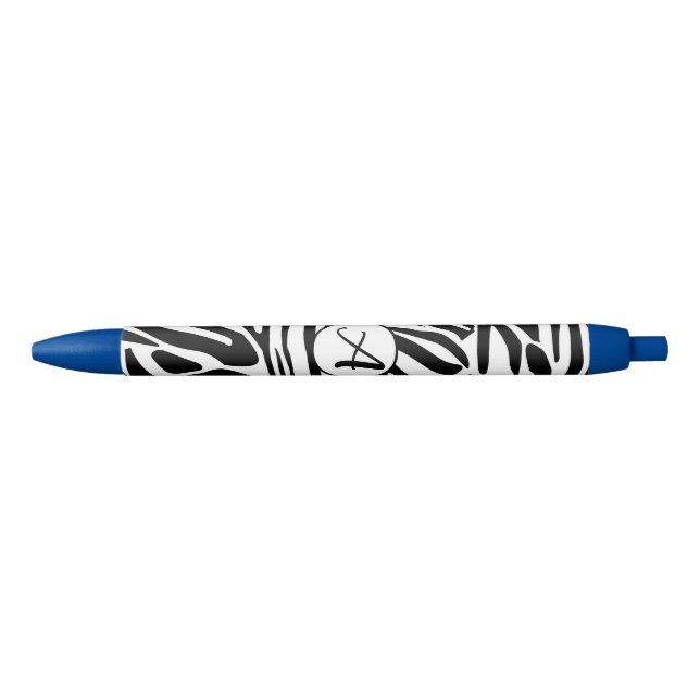 Stylo Noir Motif Zèbre (Devant)