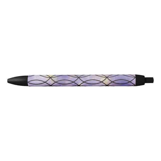 Stylo Noir Motif Zig Zag, violet (Devant)