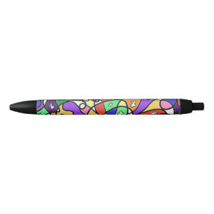 Stylo Noir Motifs Abstraits