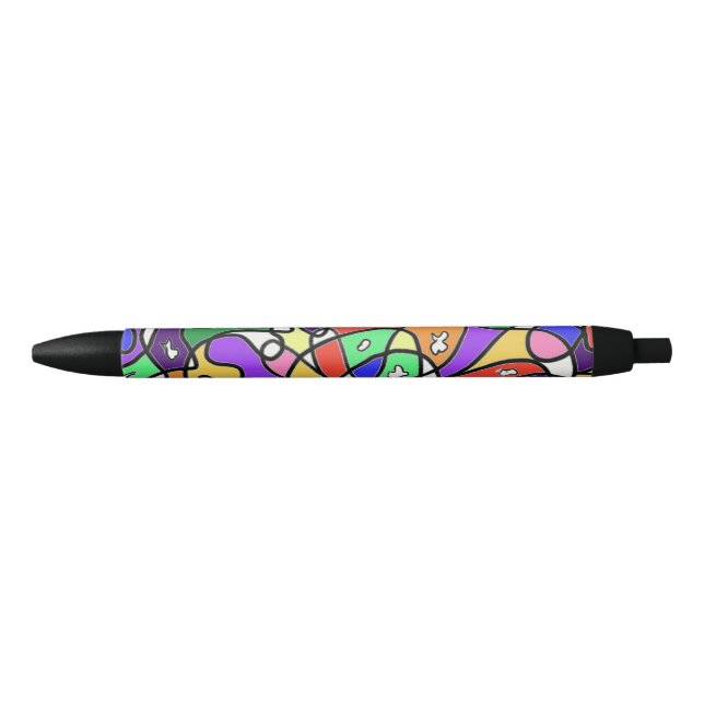 Stylo Noir  Motifs Abstraits  (Devant)