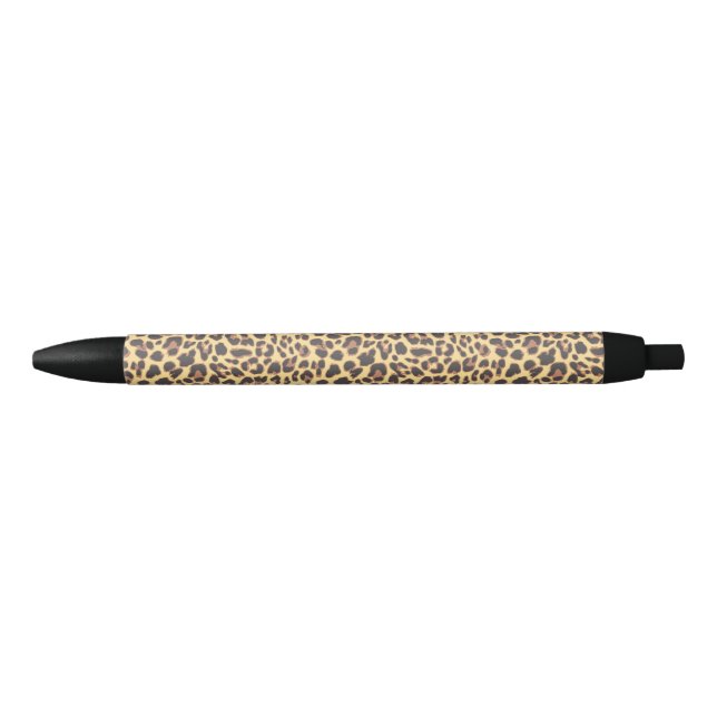 Stylo Noir Motifs de peau d'animal d'empreinte de léopard (Devant)