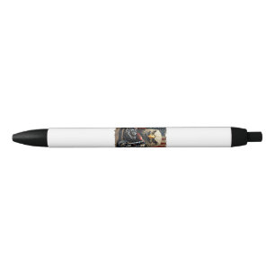 Stylo Noir Motocyclette Drapeau USA Rétro Biker Chopper