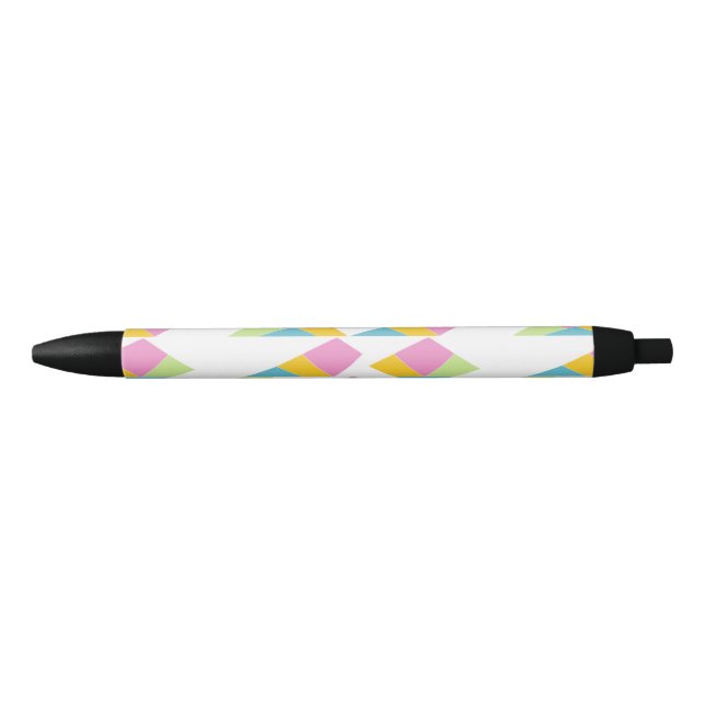 Stylo Noir Multicolore abstrait sur blanc (Devant)