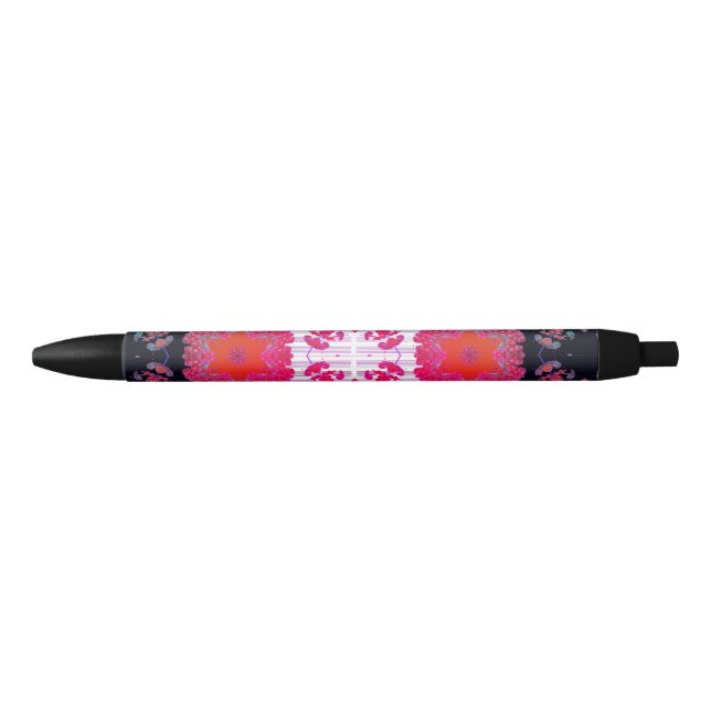 Stylo Noir  Musique de symétrie variable rose abstraite  (Devant)