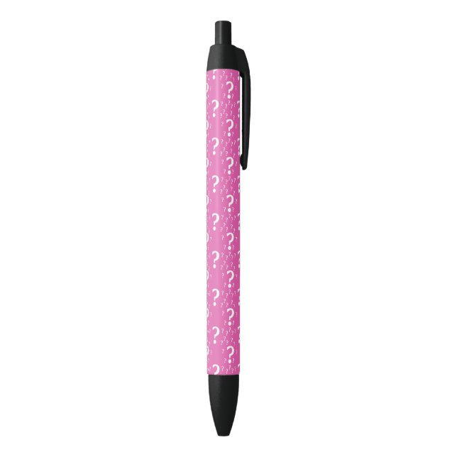 Stylo Noir Mystère question marque énigme puzzle rose (Bas (Vertical))