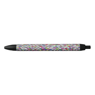 Stylo Noir Narmin | Motif répétitif et coloré dessiné à la ma