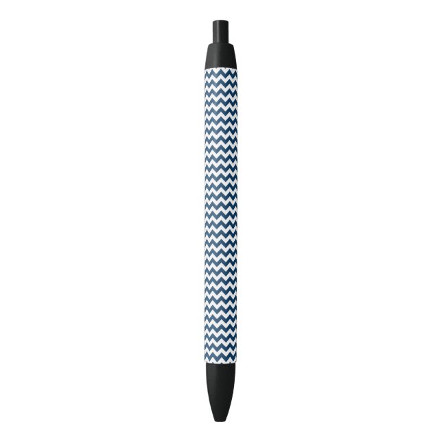 Stylo Noir Navy Zigzag, Navy Chevron, Motif géométrique (devant Vertical)