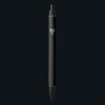 Stylo Noir Neon Menorah<br><div class="desc">Menorah bleu en style néon signe.</div>
