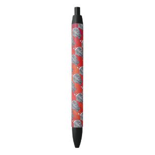 Stylo Noir Noël des éléphants en rouge