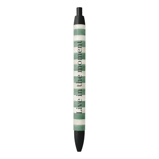 Stylo Noir Noël Green Cream Stripes (devant Vertical)
