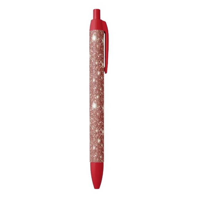 Stylo Noir Noël Pailleté Rouge (Bas (Vertical))