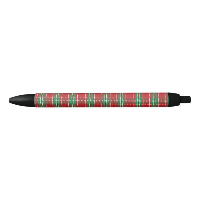 Stylo Noir Noël Stylé Vacances Rustique Rouge Pays Plaid (Devant)