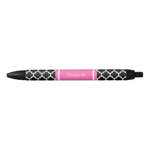 Stylo Noir Noir Blanc Marocain #5 Rose Chaud #2 Nom Monogramm